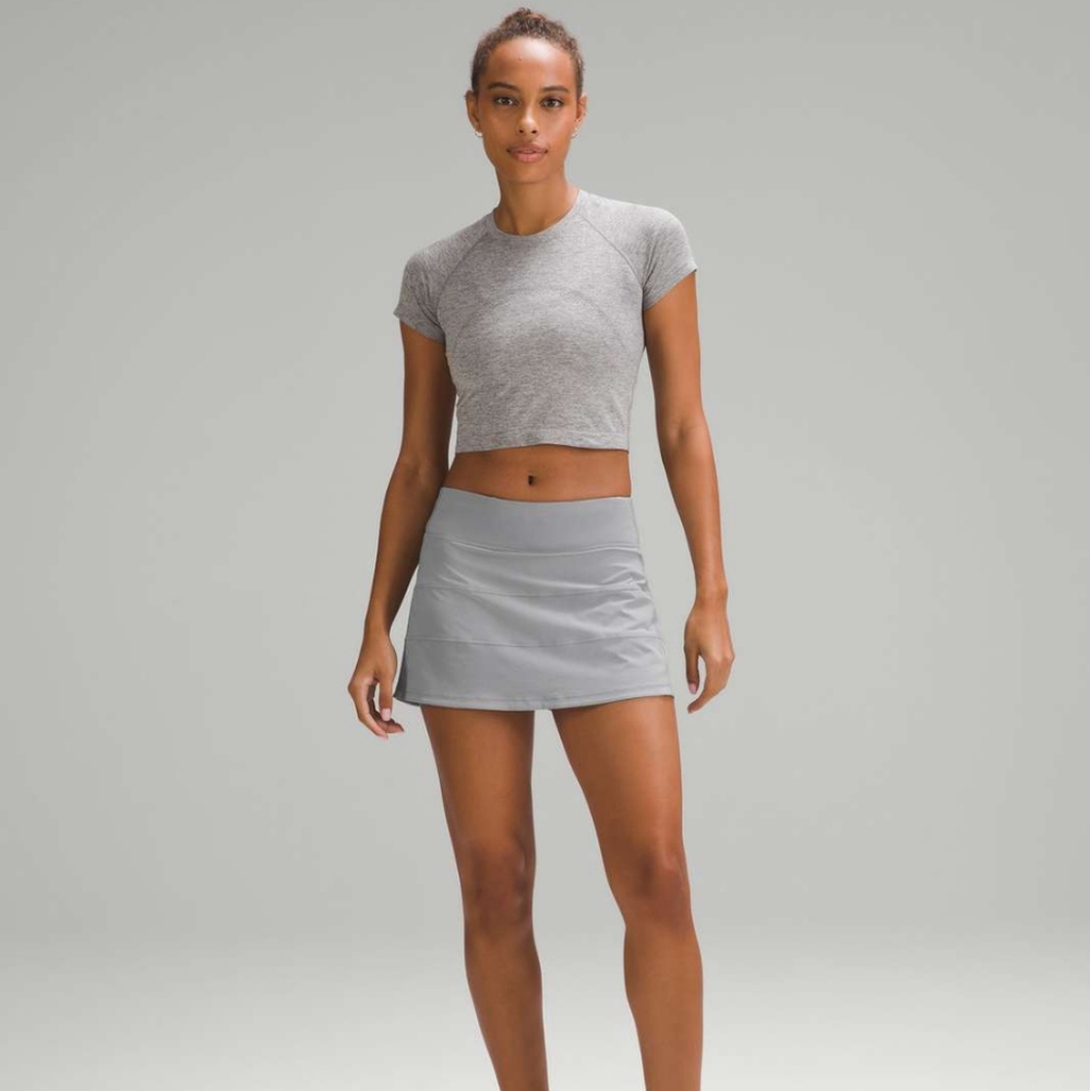 Lululemon Pace Rival Mid-rise Pleated Tennis Skirt Skort Short Grey 6 Regular